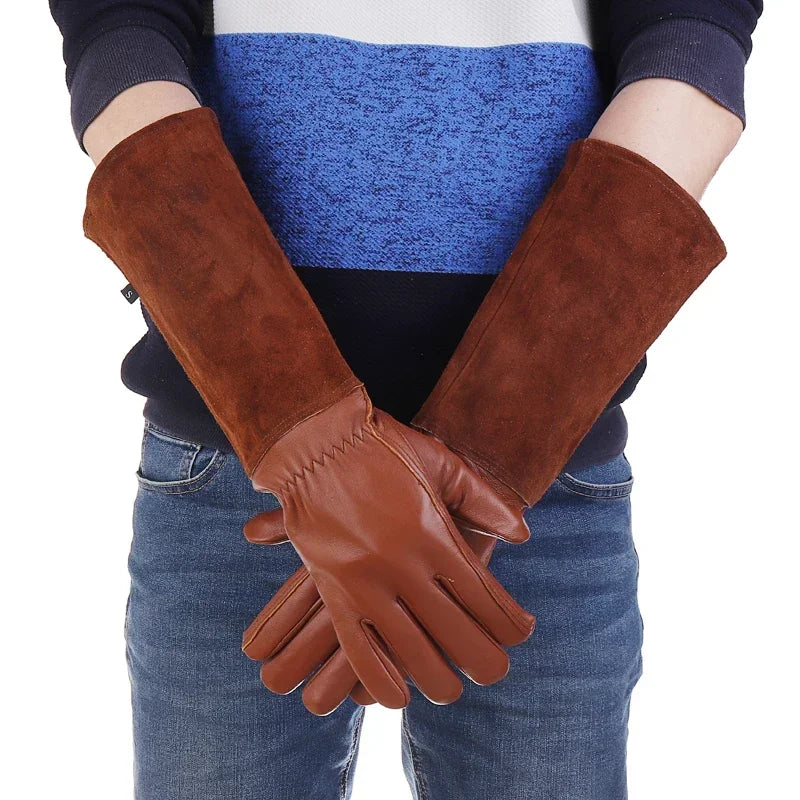 1 Pair Gardening Rose Pruning Gauntlet Heavy Duty Gloves Thorn Proof