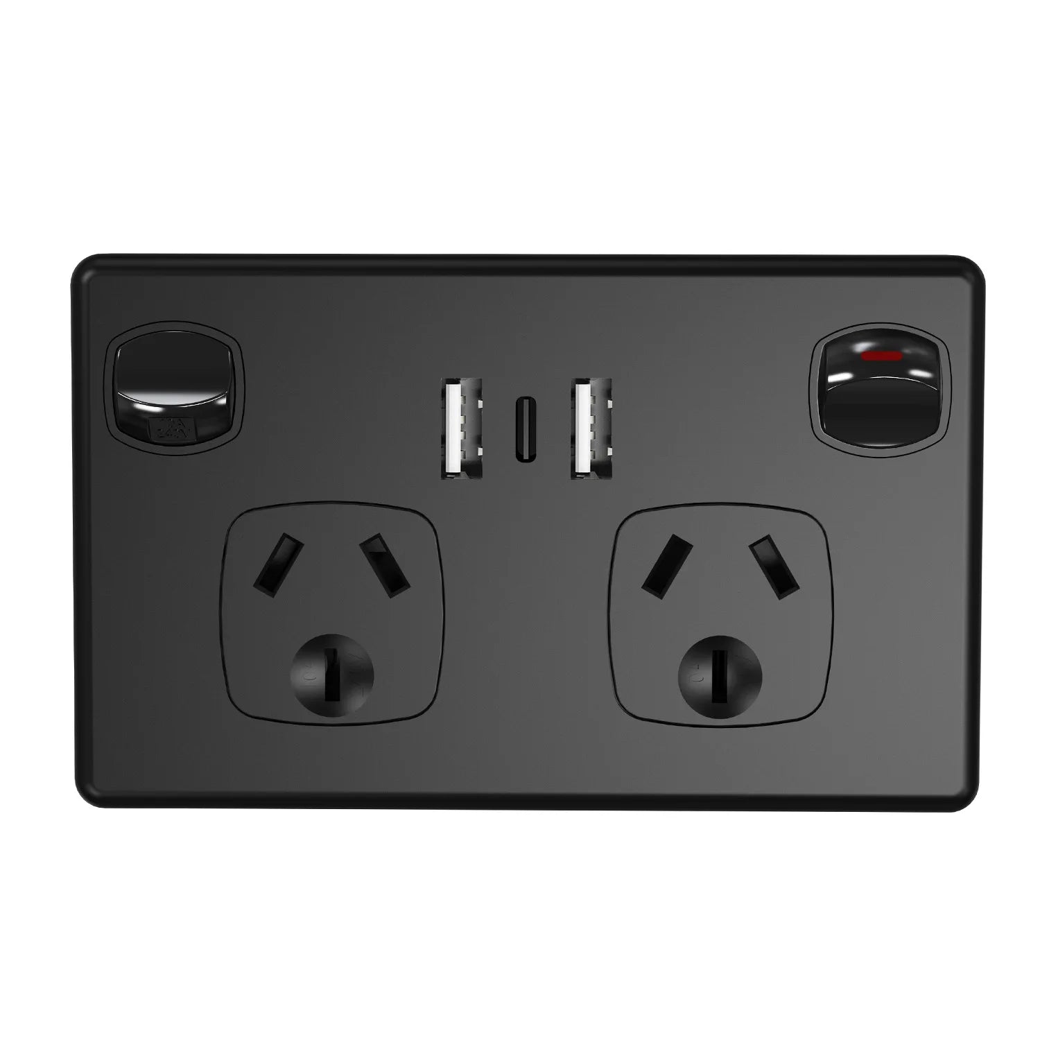 Australian Standard USB Wall Socket Dual Socket with 2 USB 1 Type-C