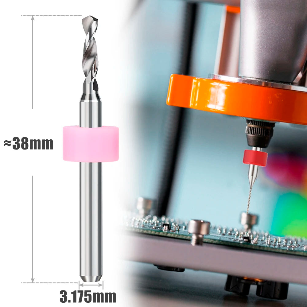 XCAN 10pcs 0.1-3.175mm PCB Drill Bit 3.175 Shank Micro Carbide Drill