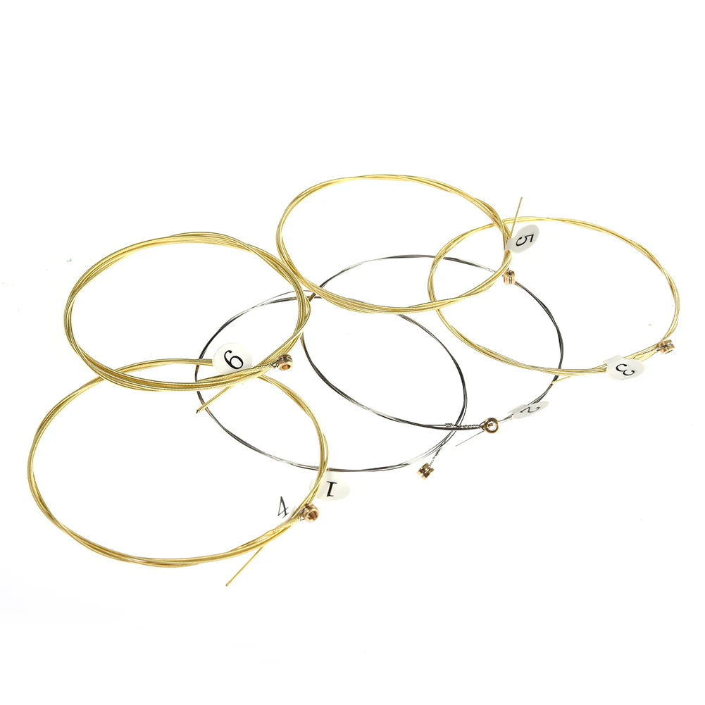 6pcs/set Universal Acoustic Guitar String Brass Hexagonal Steel Core