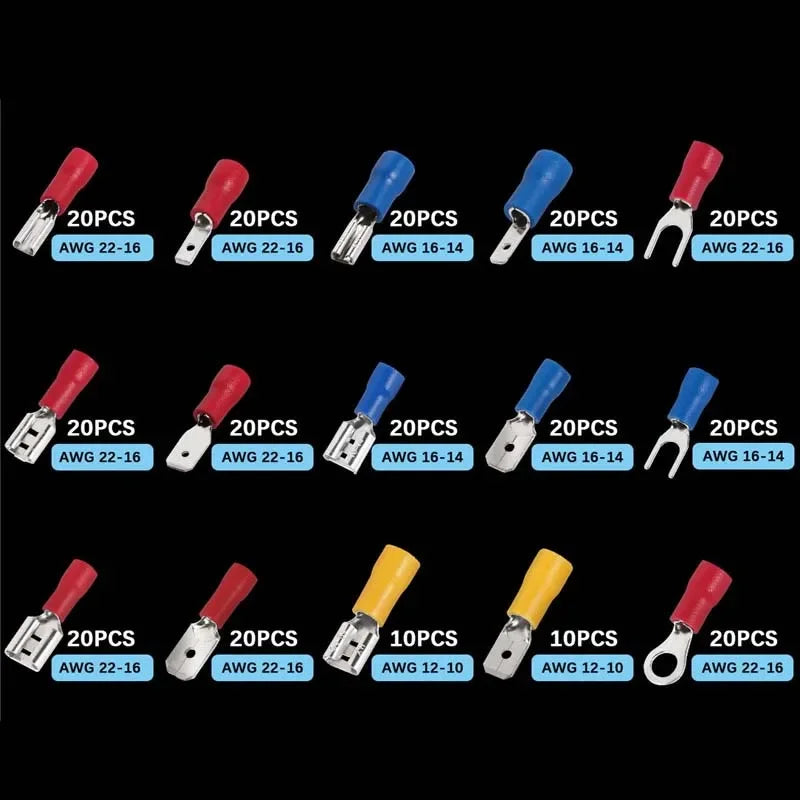 102/280/300/480PCS Wire Connector Kit Male Female Insulated Terminals