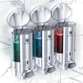 Wall Soap Liquid Dispenser No Drill Bathroom Shampoo and Conditione...