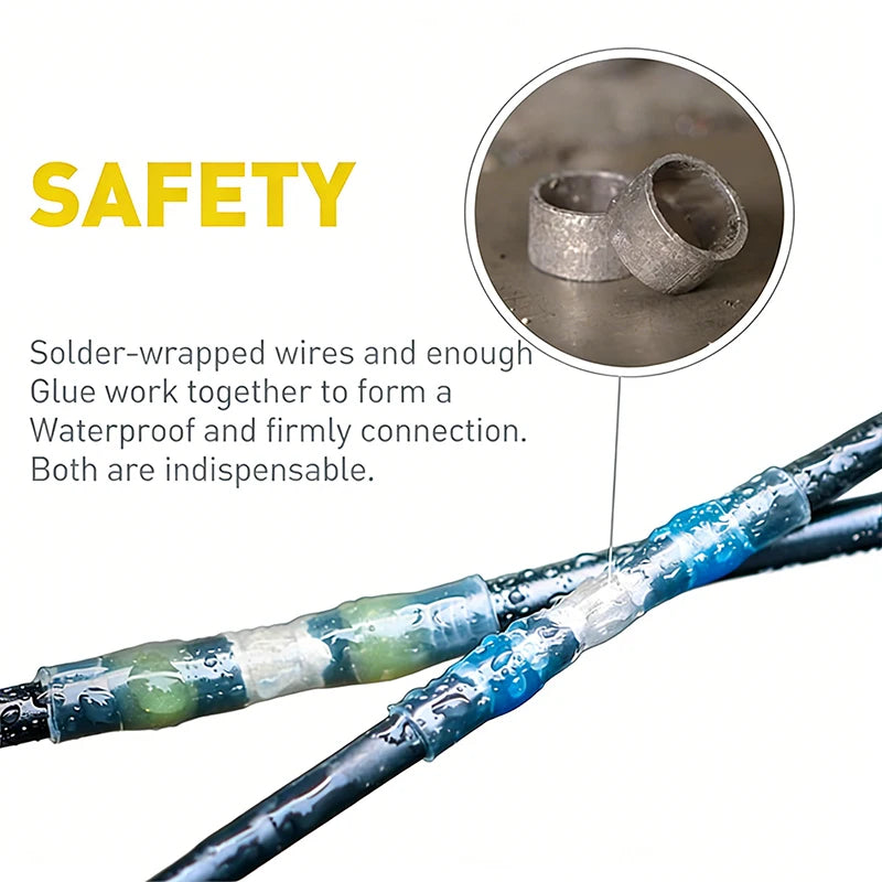 Solder Seal Wire Connectors – 3:1 Heat Shrink Waterproof Butt Crimp