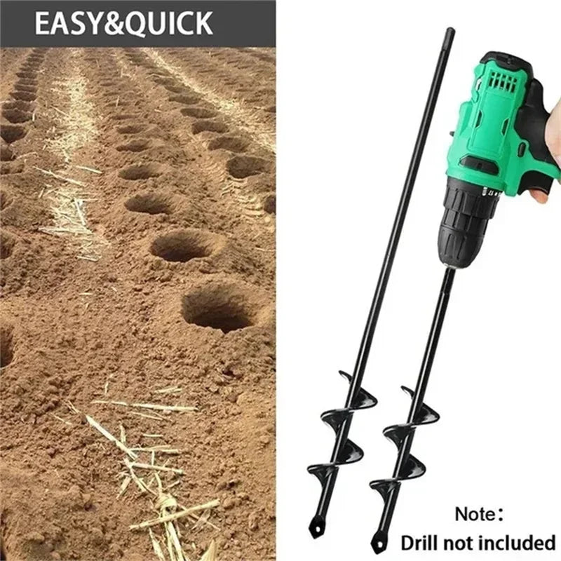 2 Sizes Spiral Garden Drill Bit - Auger Hole Digger Ground Tool