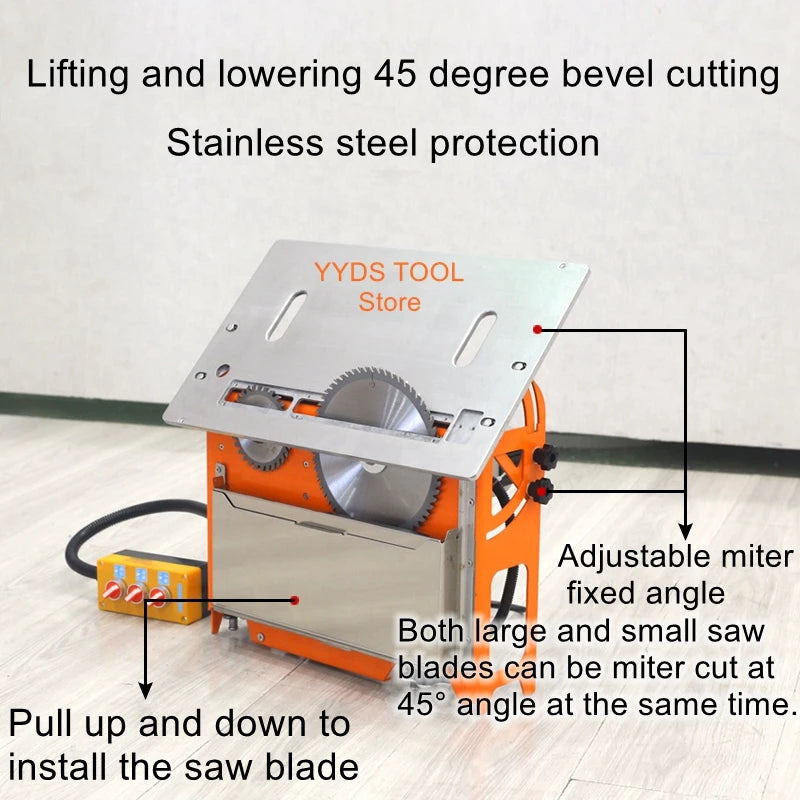 J15 Dust-Free Push Table Saw – Optical Shaft Lift Woodworking No-Chip