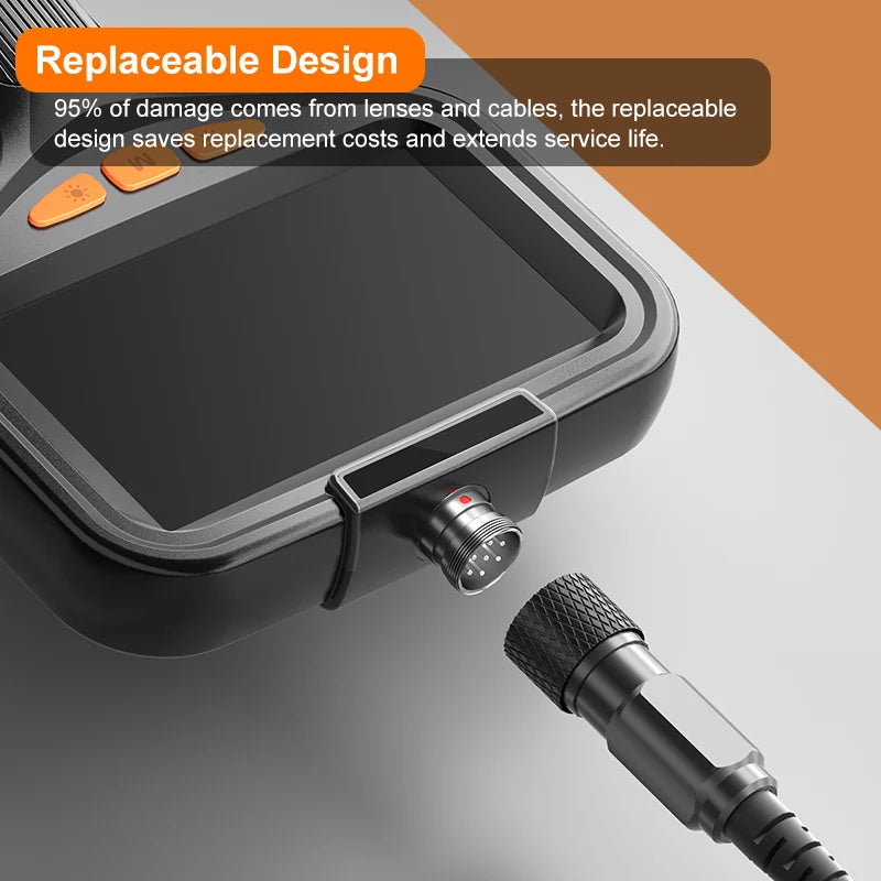 4.3'' Industrial Endoscope Camera 1080P HD 50m Rigid Cable Hand-held