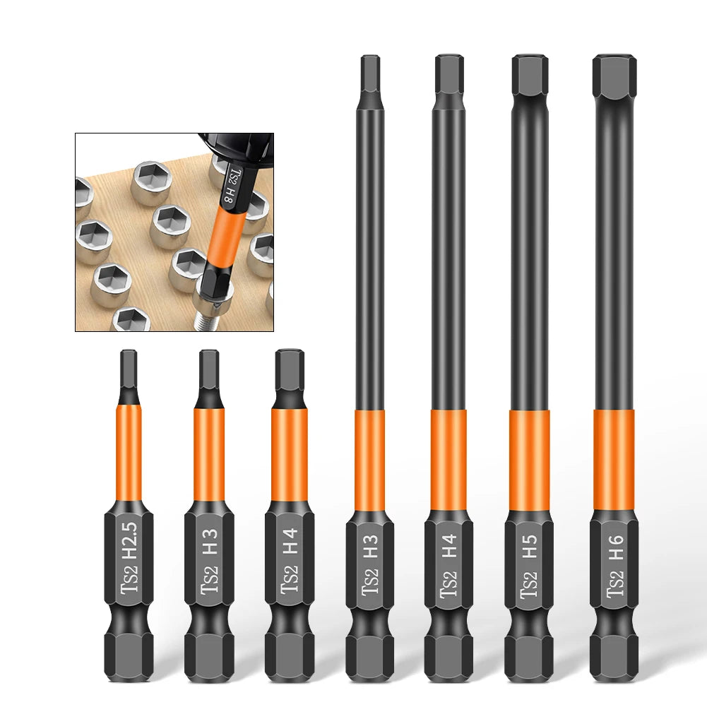 50-100mm High-Hardness Hex Socket Head Drill Bit Electric Screwdriver