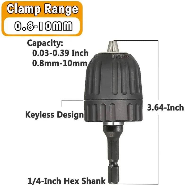 Keyless Drill Chuck Converter, 3/8 "- 24UNF Thread