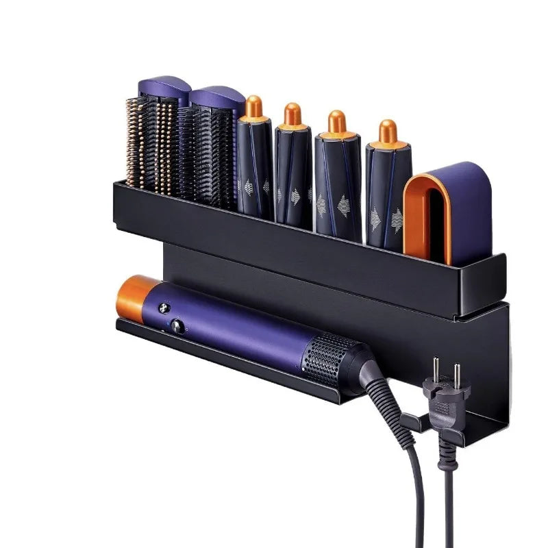 Iron No Drill Hair Tool Organizer Wall Mounted Storage Rack