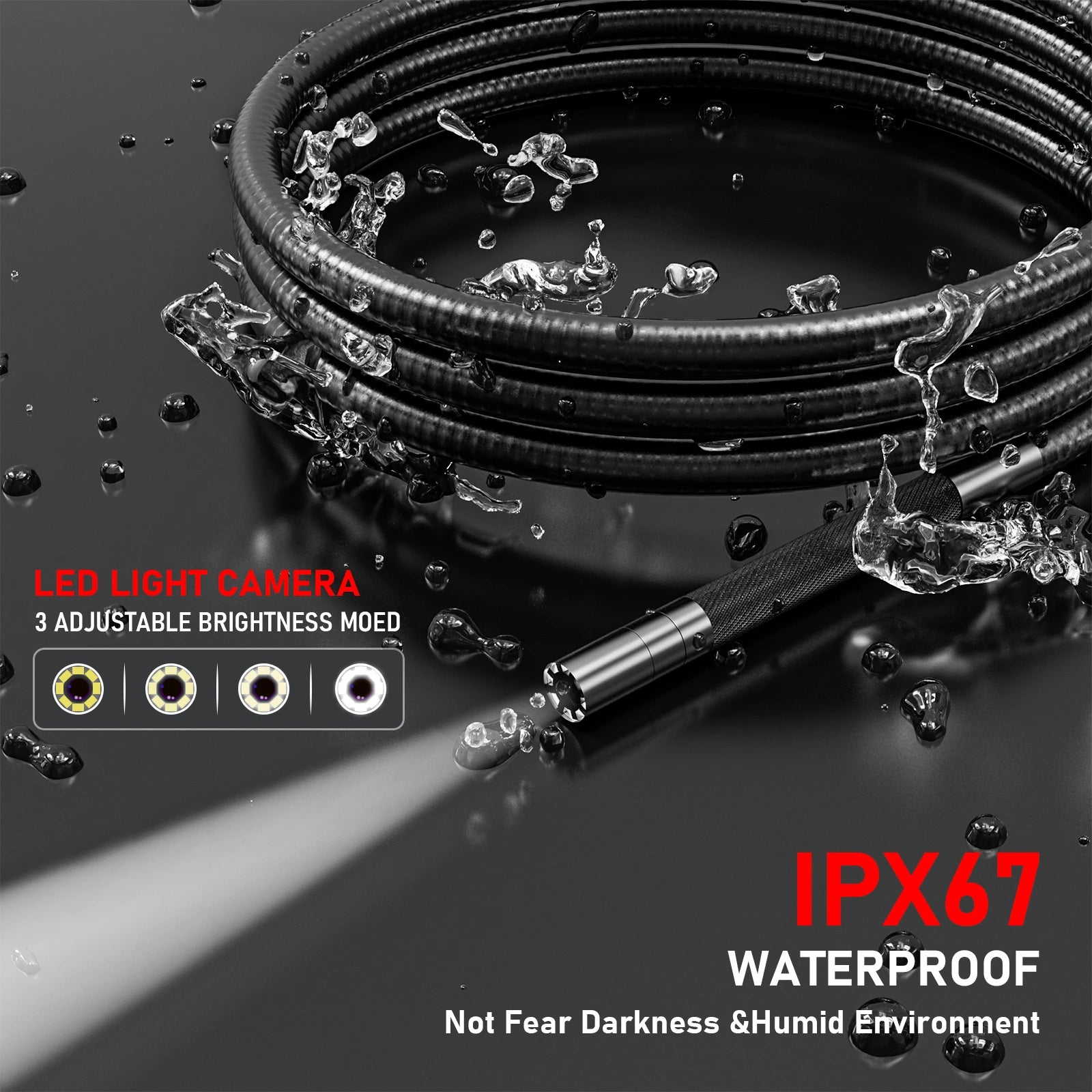 3.9mm 5 million pixels HD Two-Way Rotary 360° Industrial Piping