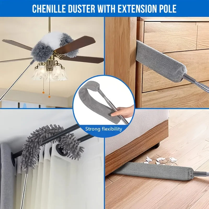 4-Pack Extendable Telescopic Feather Duster – High Ceiling & Fan