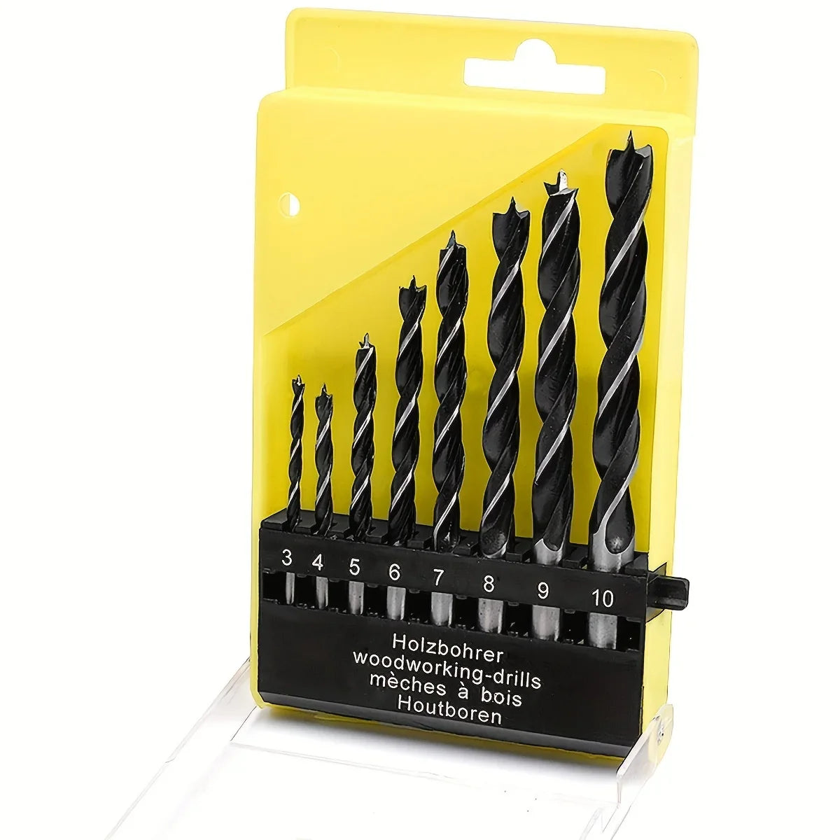 Wood Drill Bits - 8 Pcs 3mm - 10mm Spur Point Spiral Twist Wood
