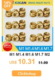 M2 M2.5 M3 M4 M5 M6 Brass Heat Set Insert Nut Hot Melt Knurled