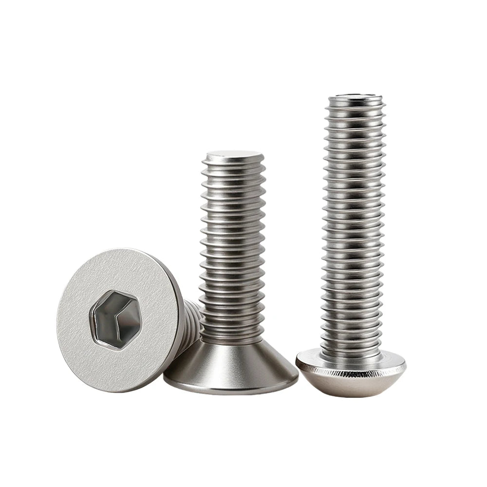 304 Stainless Steel Hex Socket Screw Thread Metal Machine Bolts M3 M4