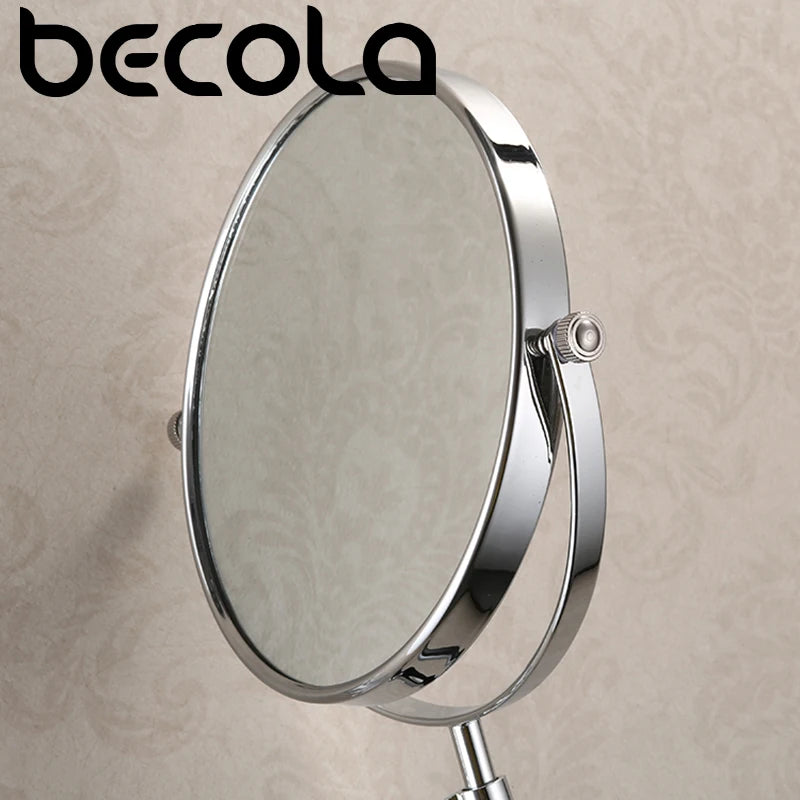 8 Inch 3X Magnifying Round Wall Make Up Mirror Two-Sided Retractable