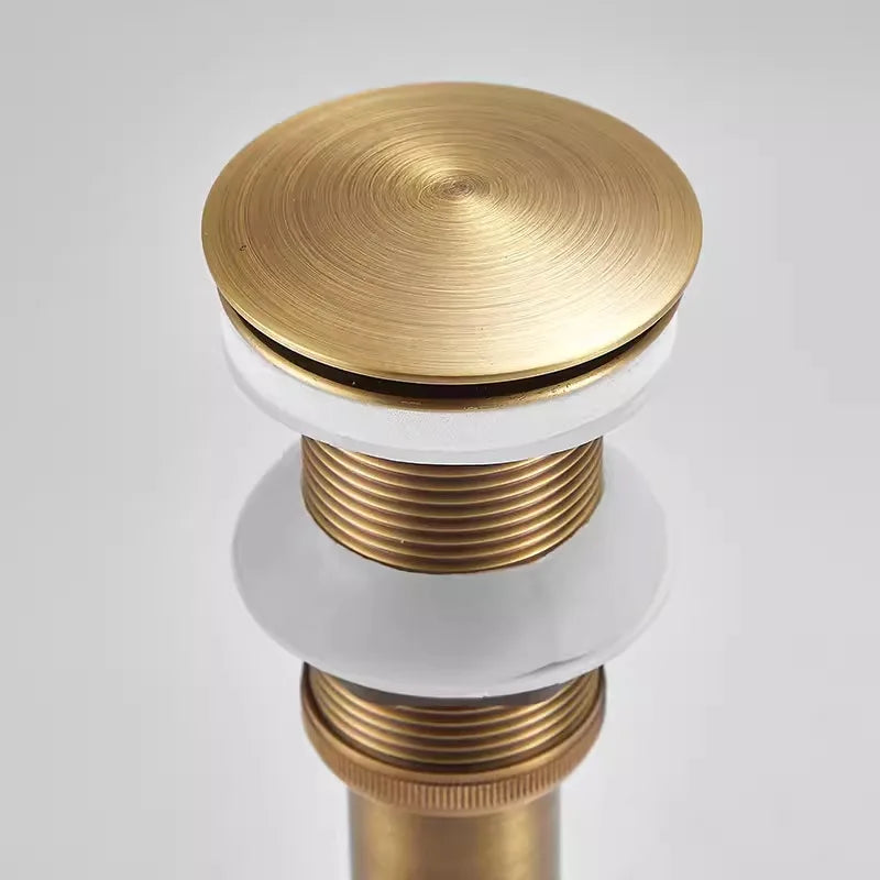 Antique Brass Pop Up Drain Bathroom Sink Push Down Pop Up Stopper