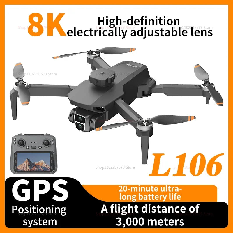 L106 Drone 8K HD Dual-Camera 5G WIFI FPV Brushless Motor Obstacle