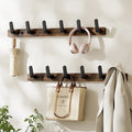 Wood Wall Mounted Coat Rack With 4/5/6 Hooks Drilling Rail Hooks Ha...