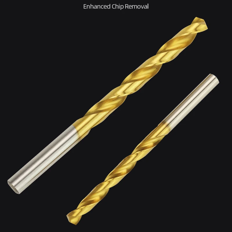 Titanium Twist Drill HSS High Speed Steel Drill Bits 10Pcs Power