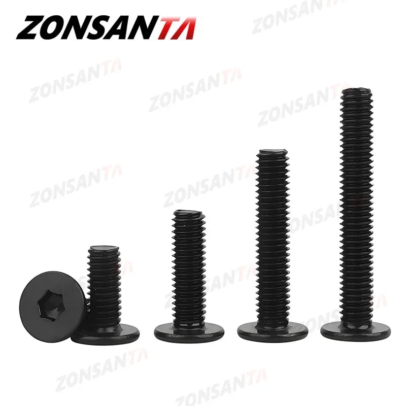 Black 304 Stainless Steel Allen Hexagon Ultrathin Head Bolt Hex