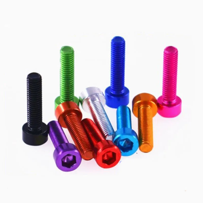 10pcs aluminum allen scerw din912 M2 M2.5 M3 M4 M5 M6 colourful