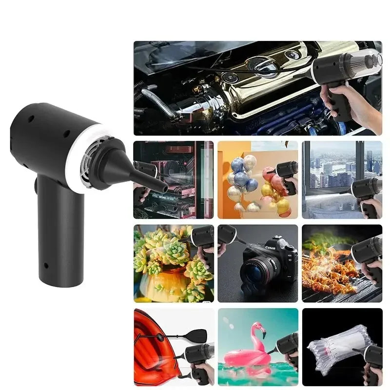 9000Pa Mini Wireless Car Vacuum – USB Charge Wet & Dry Handheld