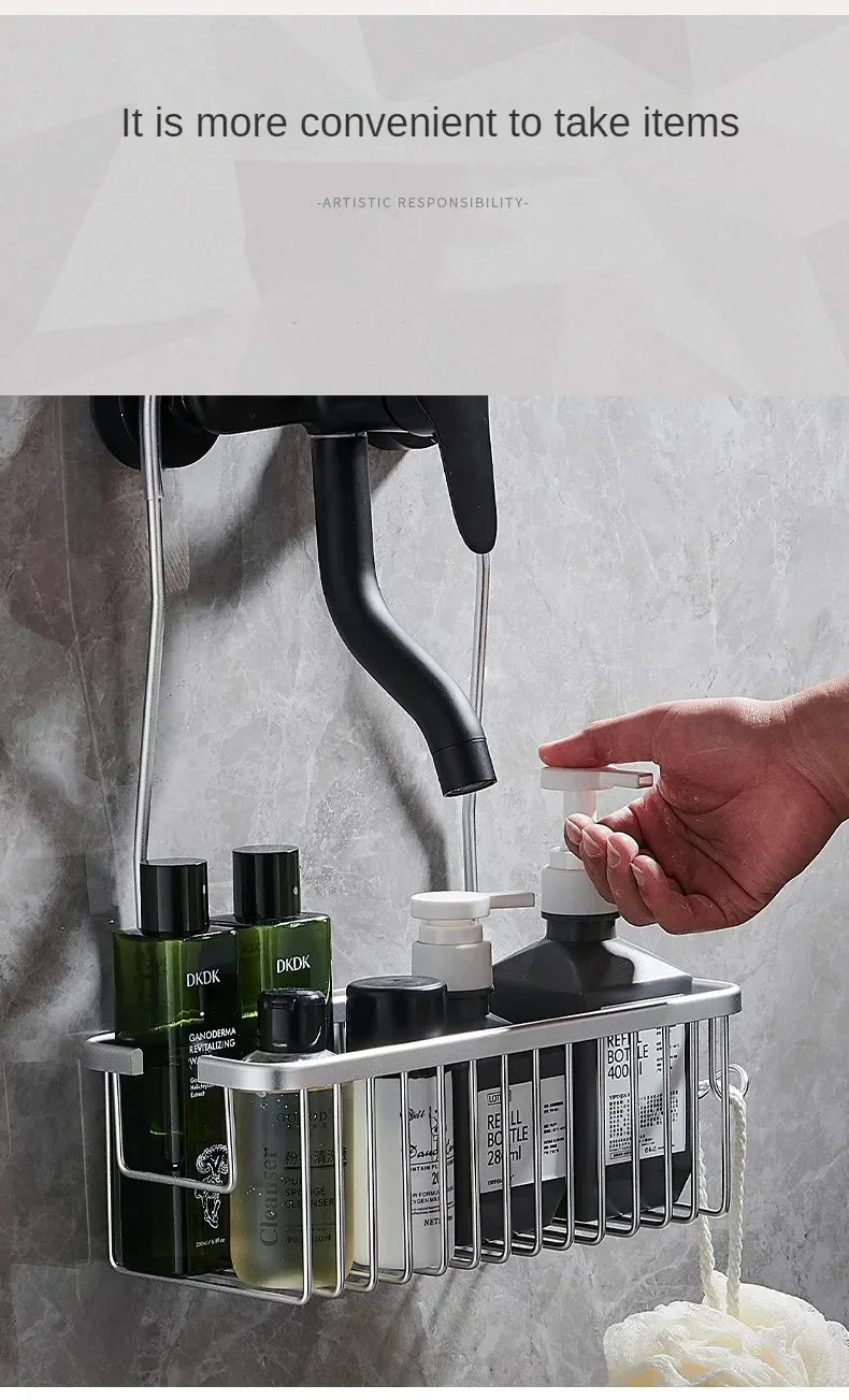 Convenient Toilet Shower Rack with No Drilling Installation Bathroom