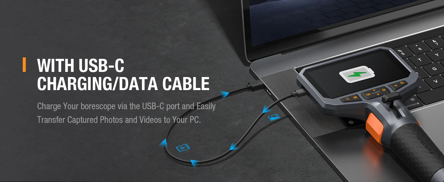 TESLONG TD450S 4.5Inch Screen Articulating Borescope 1080P 5 Inch IPS