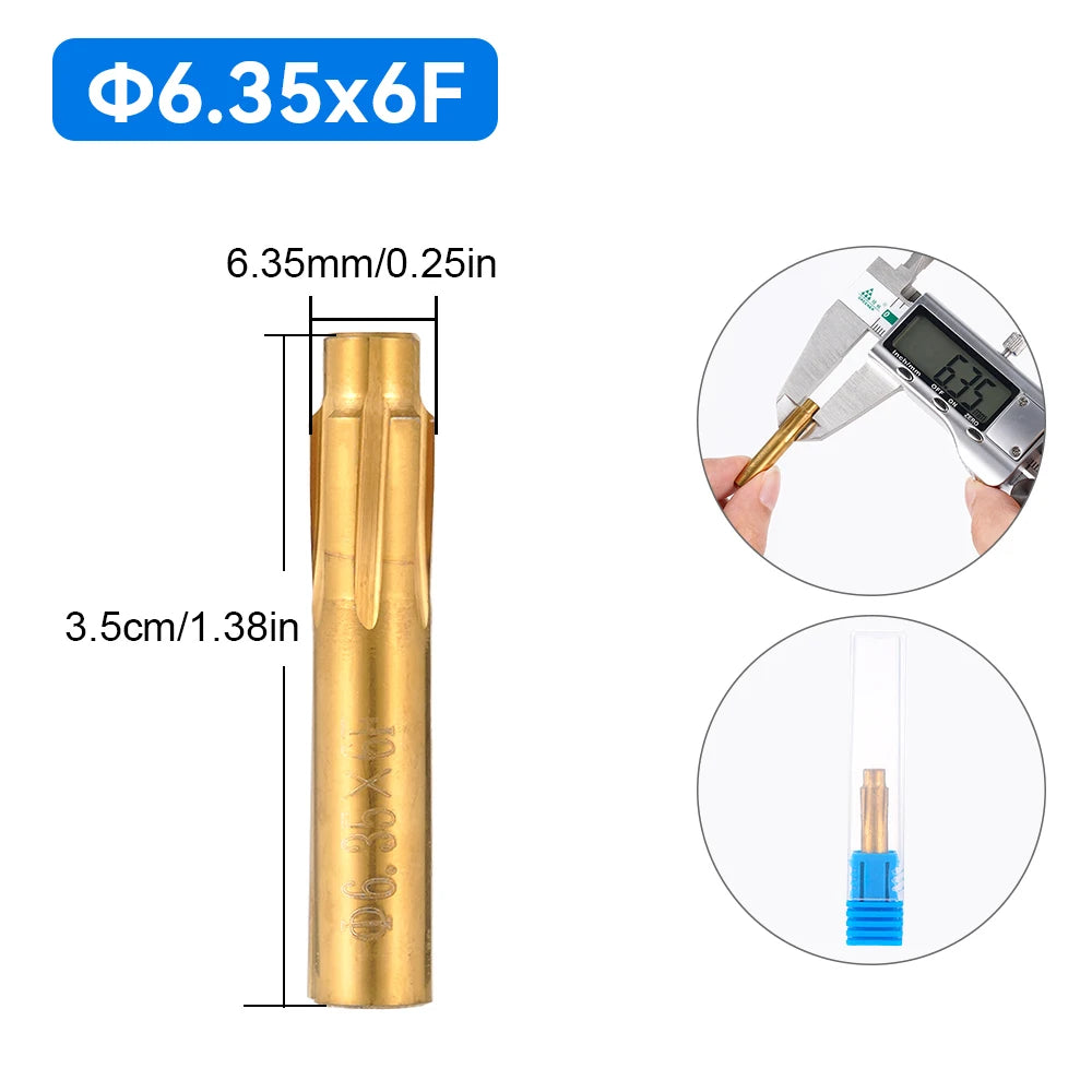 6-Flute Tungsten Carbide Spiral Drill Bit — Short Series 5.5mm to 9