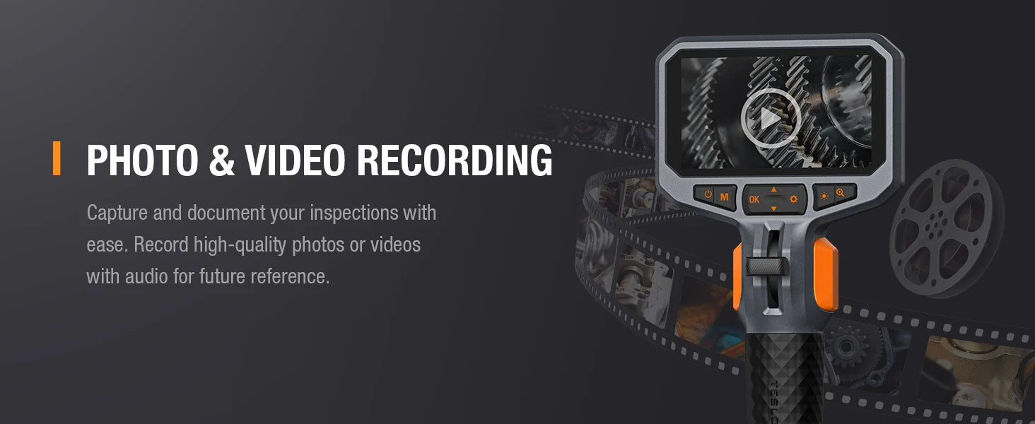 TESLONG TD450S 4.5Inch Screen Articulating Borescope 1080P 5 Inch IPS