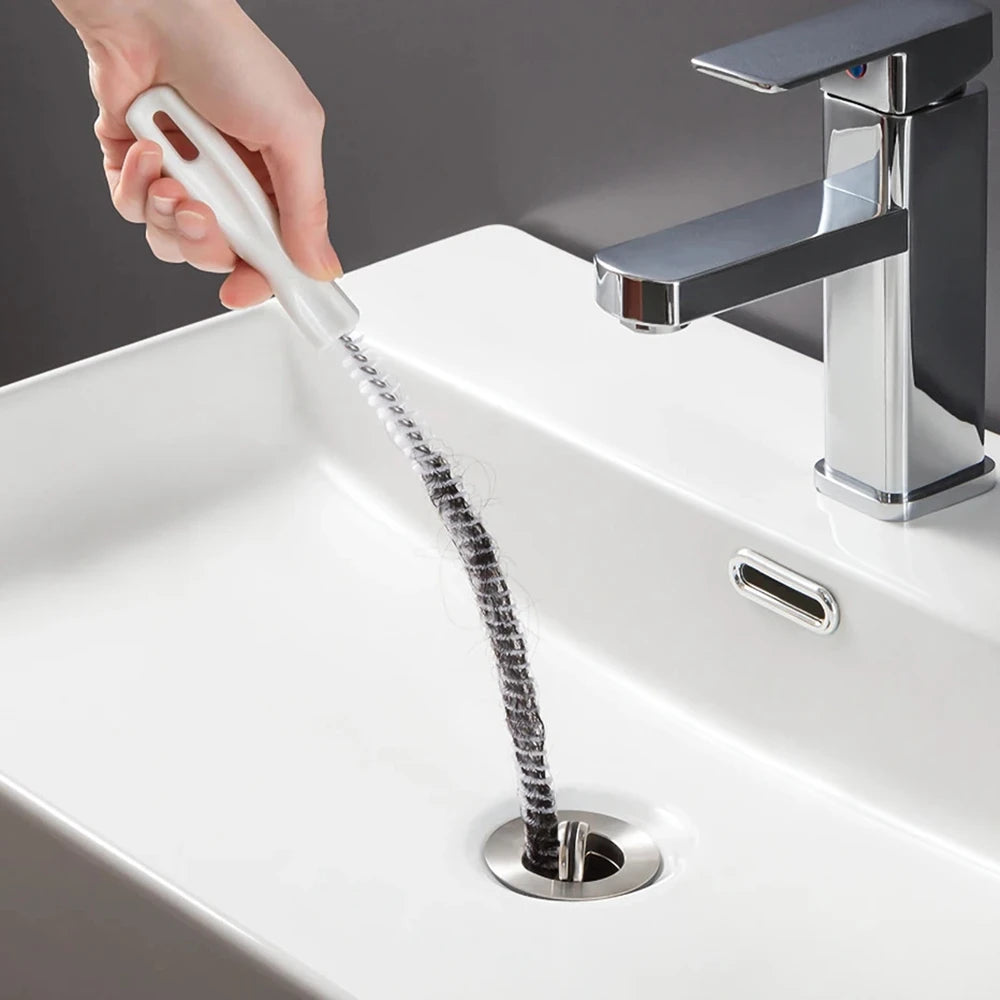 Pipe Dredging Brush Bathroom Hair Sewer Sink Cleaning Brush Drain