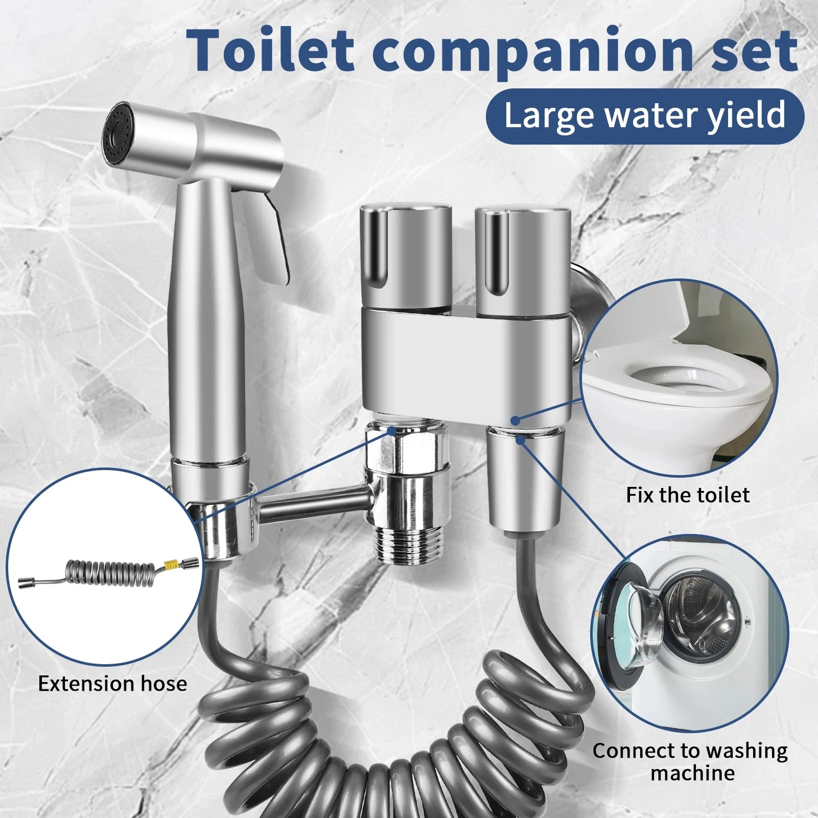 Handheld Bidet Toilet Sprayer Set – Stainless Steel Bathroom Spray Gun