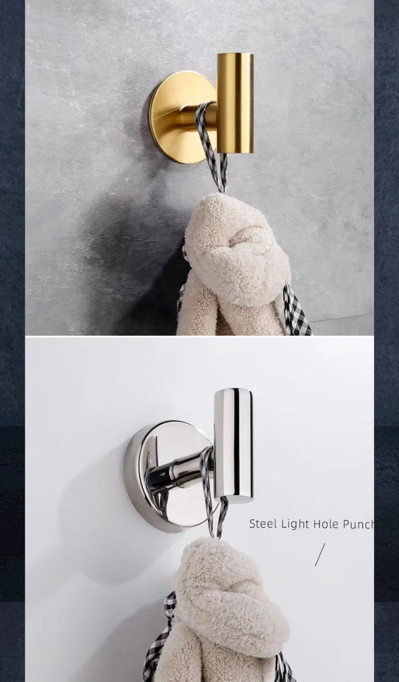 Adhesive/Screw Wall Hooks Key Coat Robe Hanger Kitchen Hardware Rack