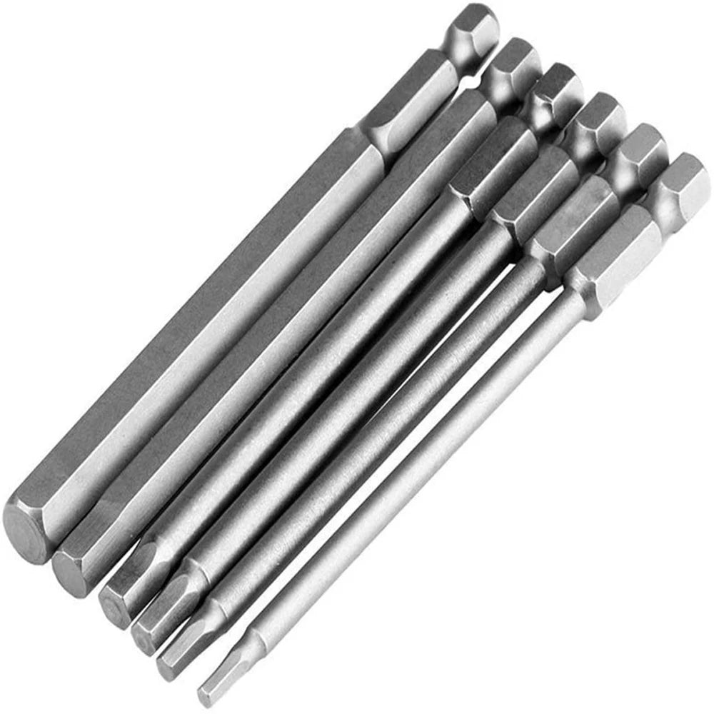 8pcs 100mm Hex Head Allen Wrench Drill Bits Set SAE Metric Allen