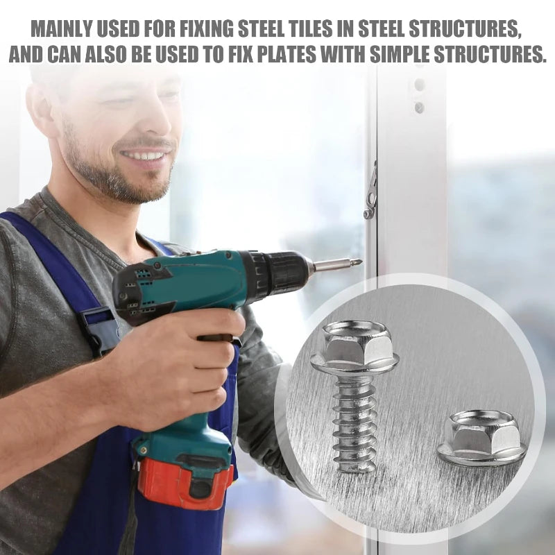 410 Stainless Steel Hex Head Self Drilling Screws M4.2 M4.8-M6.3mm