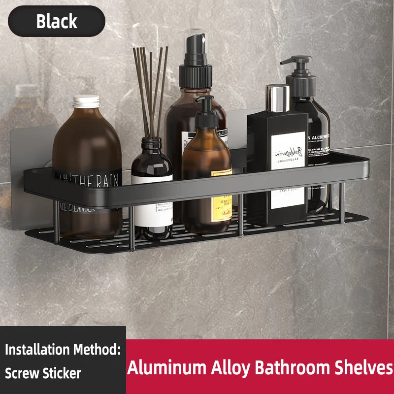 Bathroom No-Nail Shelf Shower Corner Shelf Aluminum Shampoo Shelf