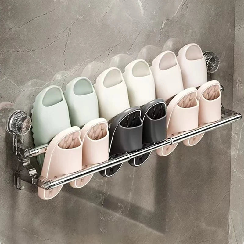 Double Layer 56-94cm Suction cup wall mounted towel rack