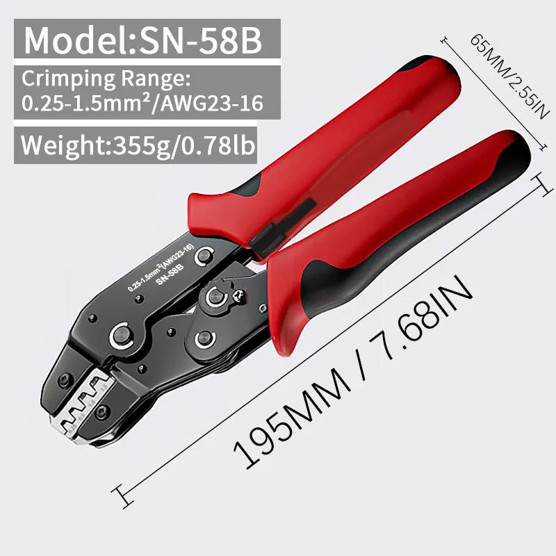 Ratcheting Crimping Tool Set For Dupont JST MOLEX Open Barrel