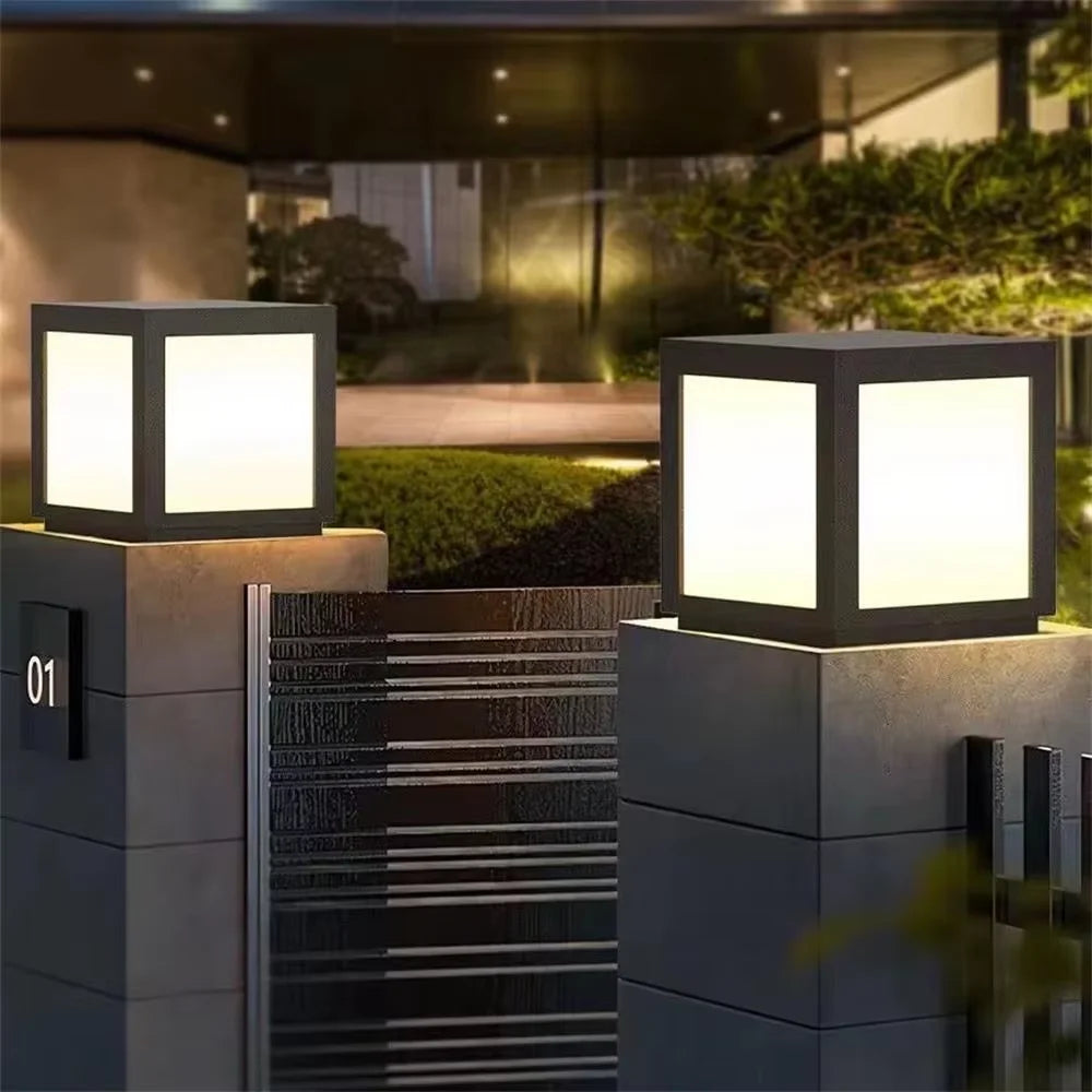 Timed LED Solar Outdoor Light Pillar Solar Lights Waterproof Thick