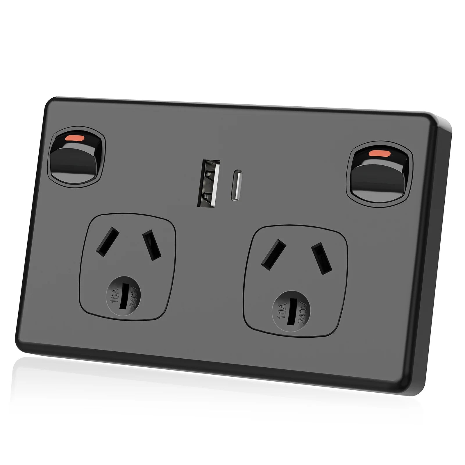 Australian Standard USB Wall Socket Dual Socket with 2 USB 1 Type-C