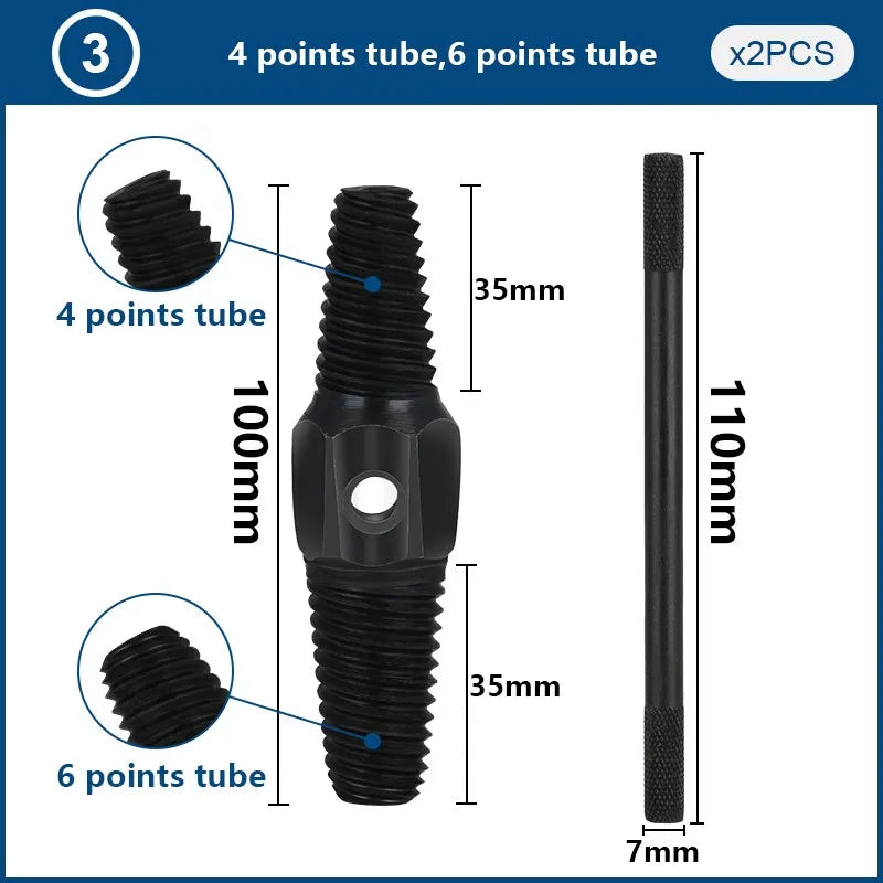 2-in-1 Water Pipe Triangle Valve Screw Extractor — Damaged Bolt & P