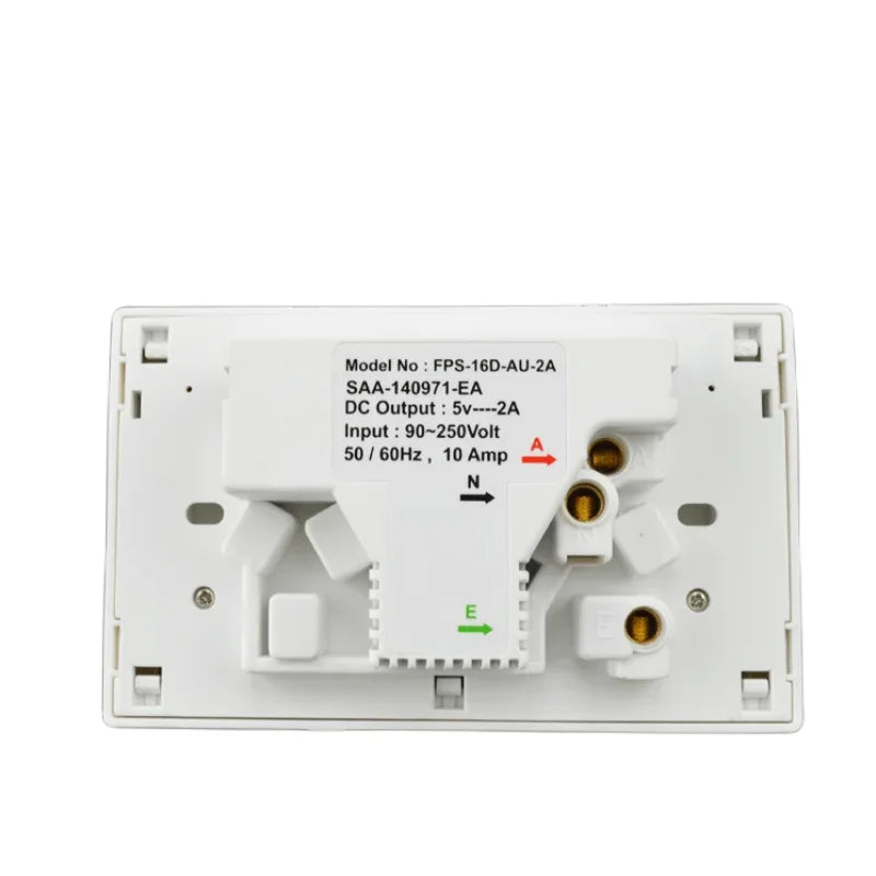 Australian Standard Usb Wall Dual Socket with 2gang Switch