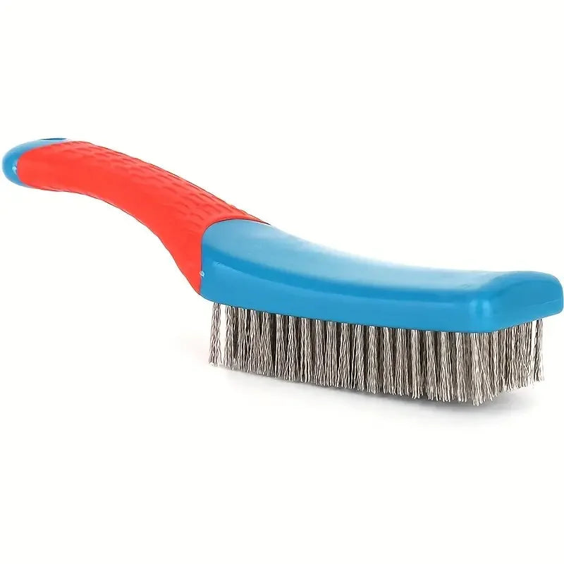 Wire Brush Duty Stainless Bristles With Plastic Handle Grip For Rust