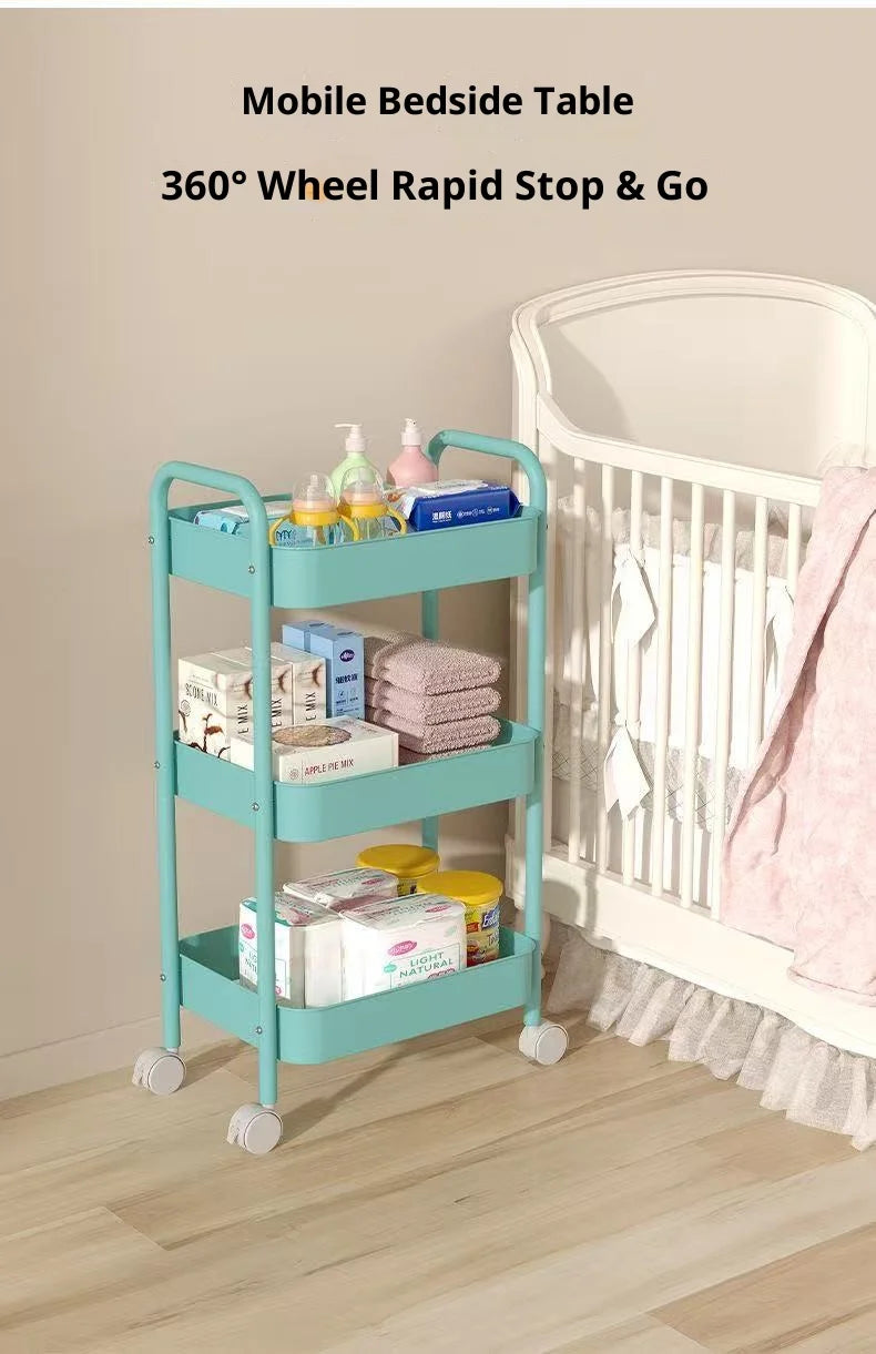 Small Trolley Multi-Layer Mobile Storage Rack