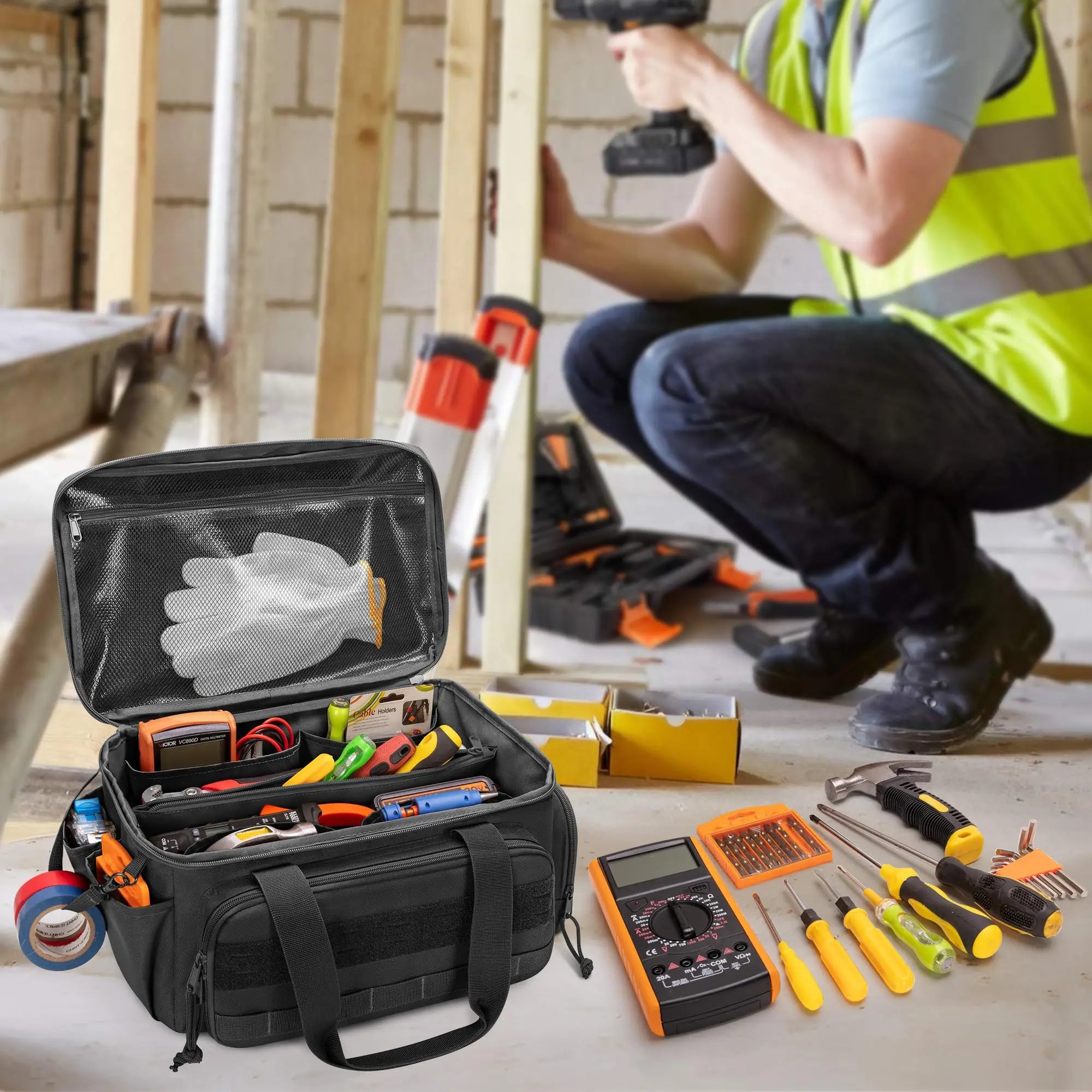 14inch Multifunctional Tool Bag Thickened Large Capacity Waterproofed