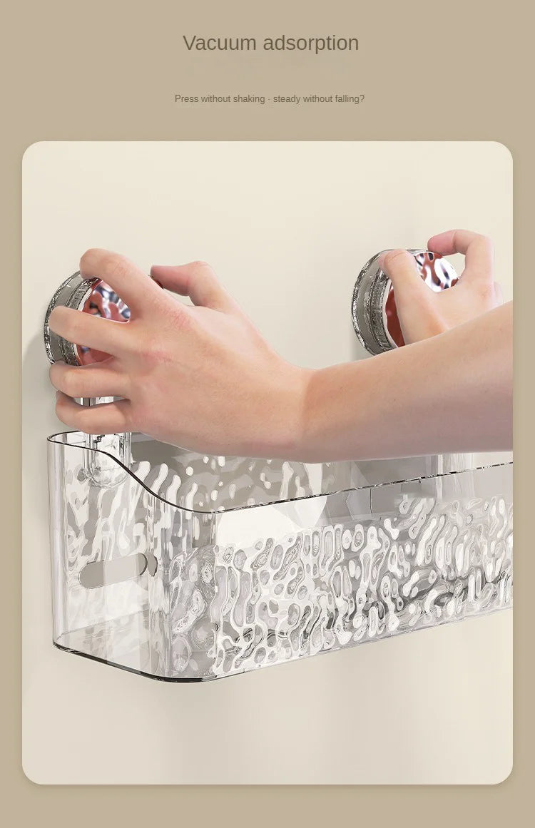 Acrylic Shelf Bathroom Rotating Suction Cup Shelf Kitchen Vanity No