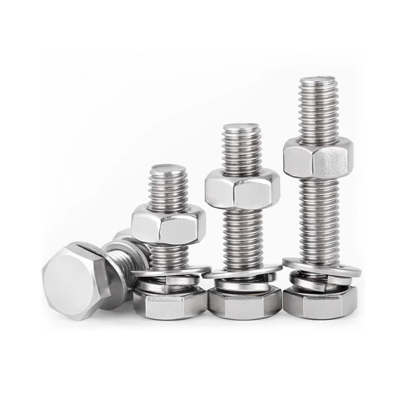 304 Stainless Steel Hexagonal Bolt Screw and Nut Set