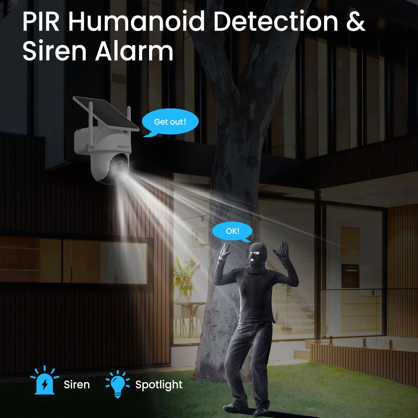 ARCCTV 4MP Wifi Solar Camera Kit Outdoor Wireless Security