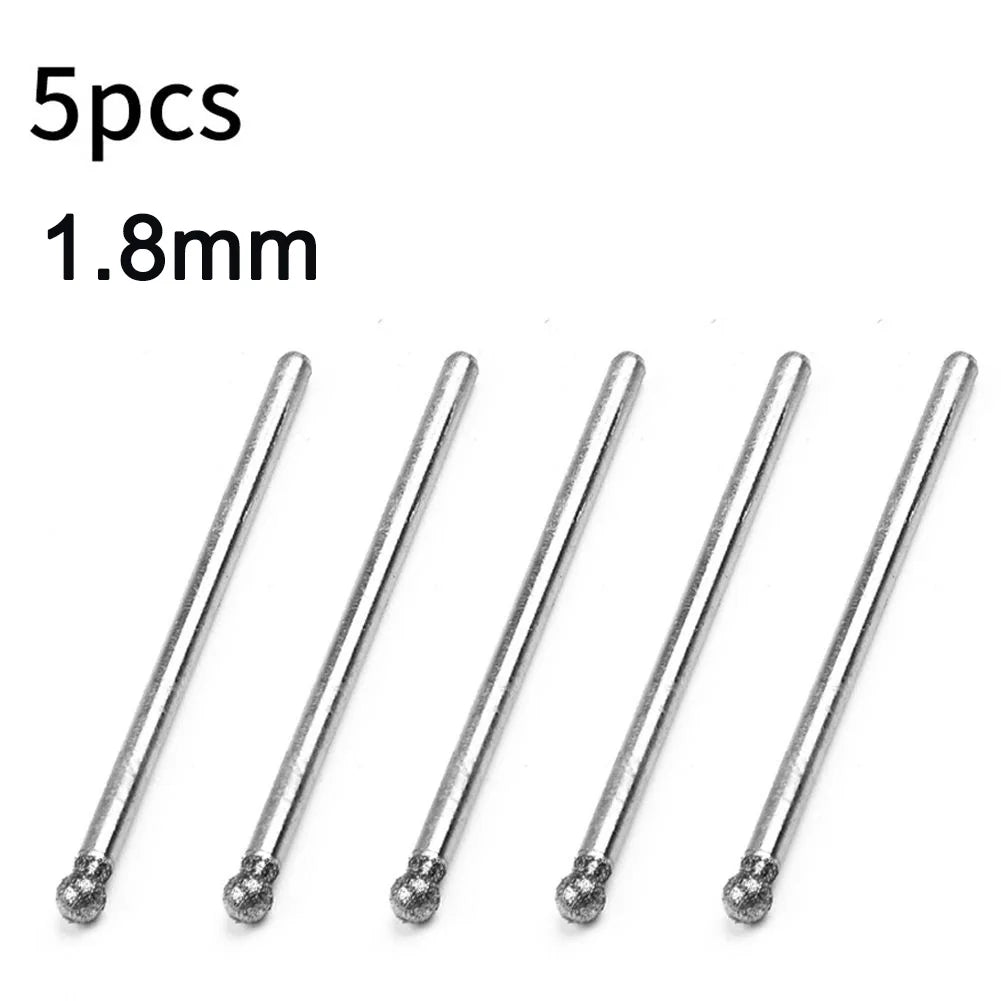 5Pcs 0.5mm-8mm Diamond Round Burring Sanding Drill Bit Cutting