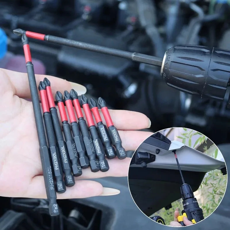 Magnetic Screwdriver Drill Bit Set Non-slip Cross Head Impact Bit